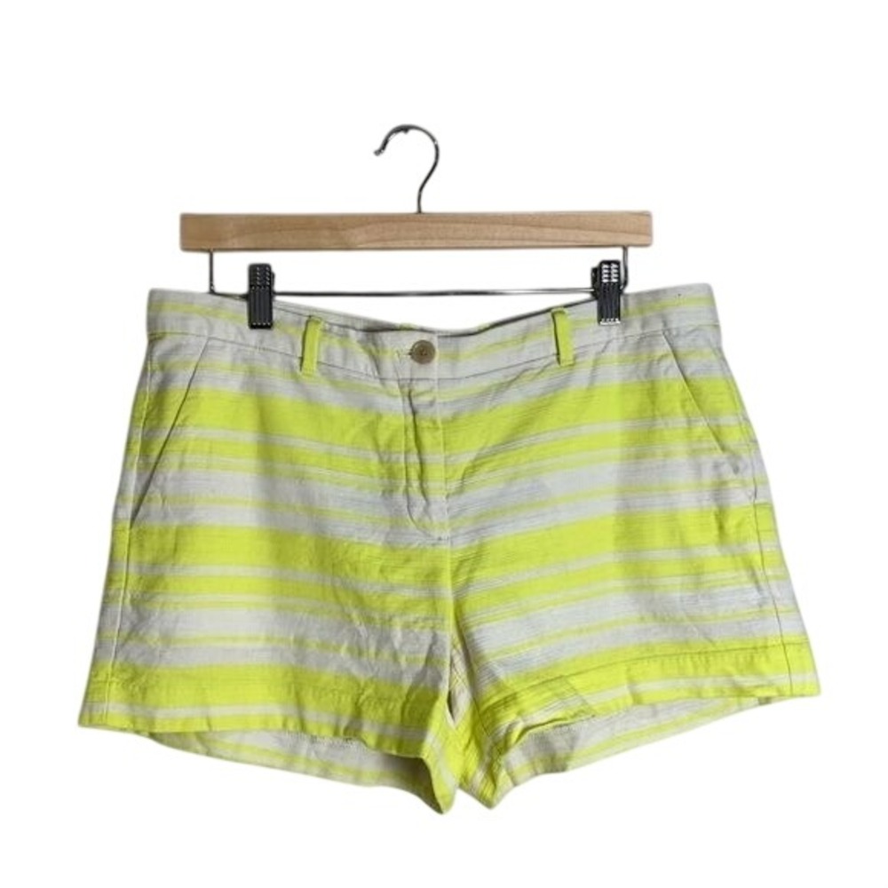 Gap Womens Yellow and Beige Striped 100% Cotton Chino Shorts Size 10